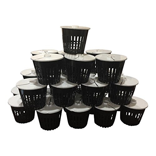 Net Pot 3 inch with Lids Mesh Hydroponic Aeroponic Orchid Round (25 Pack)-6