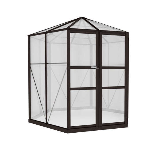 Greenfingers Greenhouse Aluminium 240x211x232 cm Green House Polycarbonate Shed-0