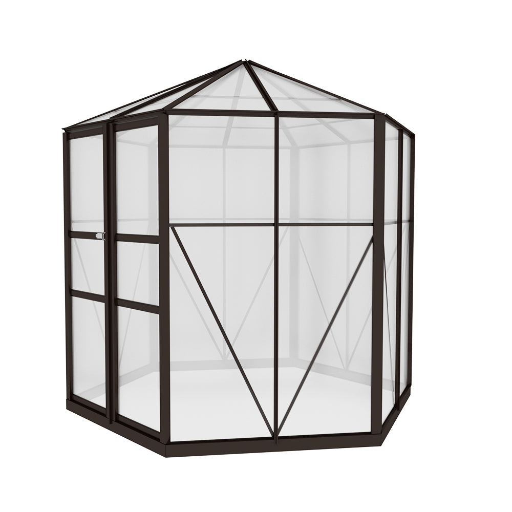 Greenfingers Greenhouse Aluminium 240x211x232 cm Green House Polycarbonate Shed-3
