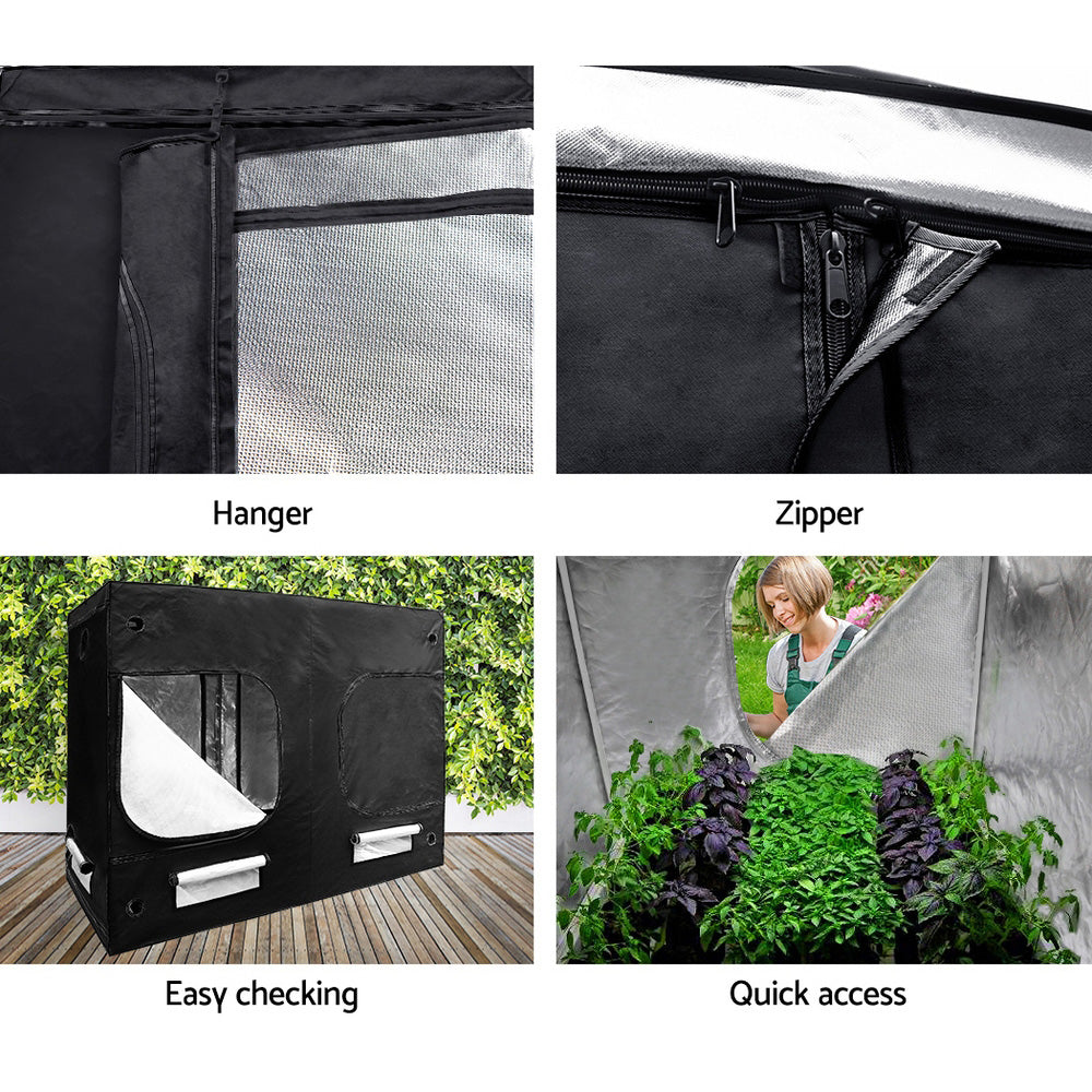 Greenfingers Hydroponics Grow Tent Kits Hydroponic Grow System 2.4m x 1.2m x 2m 600D Oxford-5