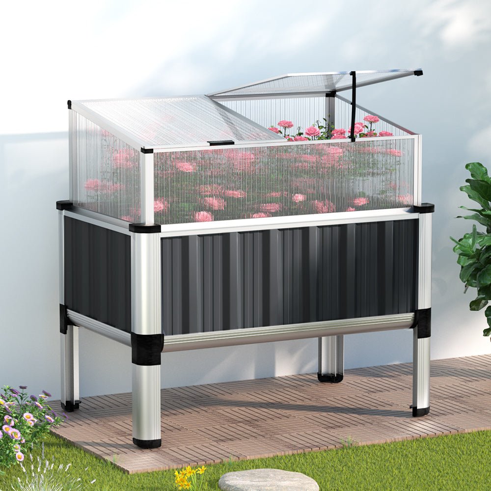 Garden Bed Galvanised Steel Raised Planter Vegetable 80x49x74cm-7